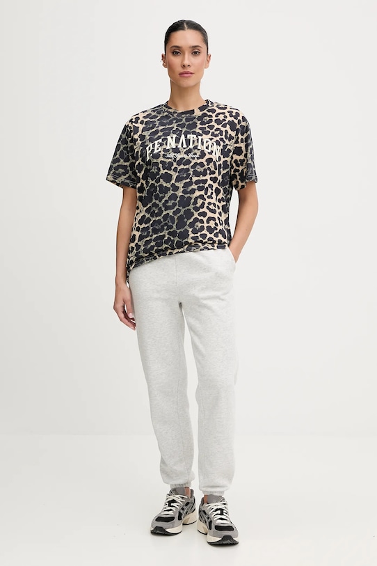 P.E Nation t-shirt bawełniany Heritage 253T108.MULTI brązowy AW25