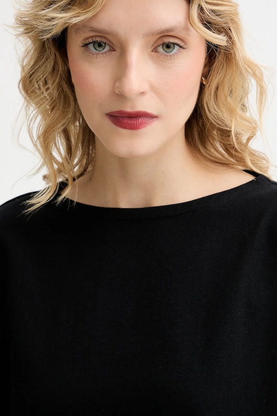 Хлопковая футболка MUUV. MUUV. x Answear чёрный LONGSLEEV.OVERSIZE.OKAI