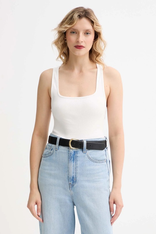 Top MUUV. MUUV. x Answear hladký bílá KOSZULKA.LINEA