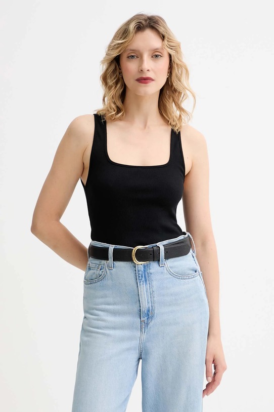 Top MUUV. MUUV. x Answear hladký černá KOSZULKA.LINEA