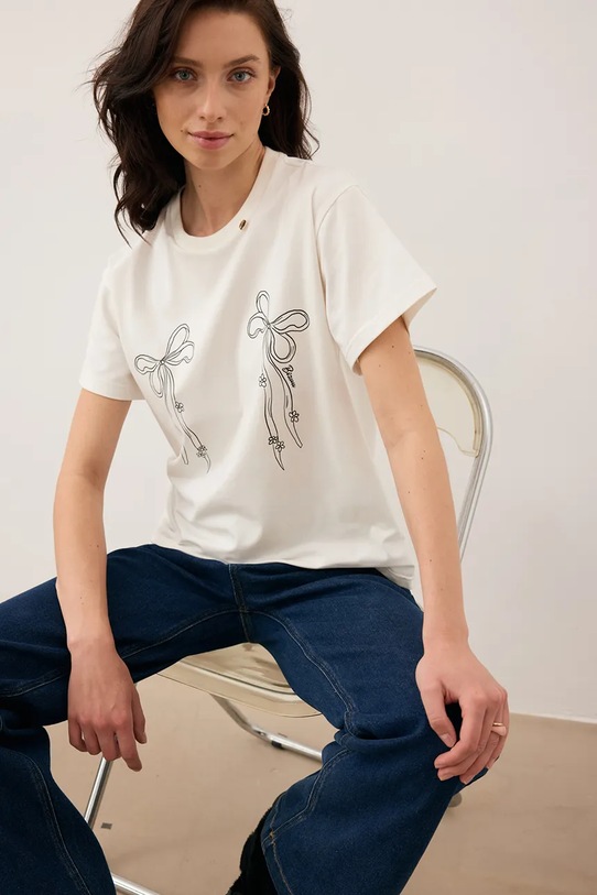 Bizuu t-shirt BOW bézs BOW.KREMOWY