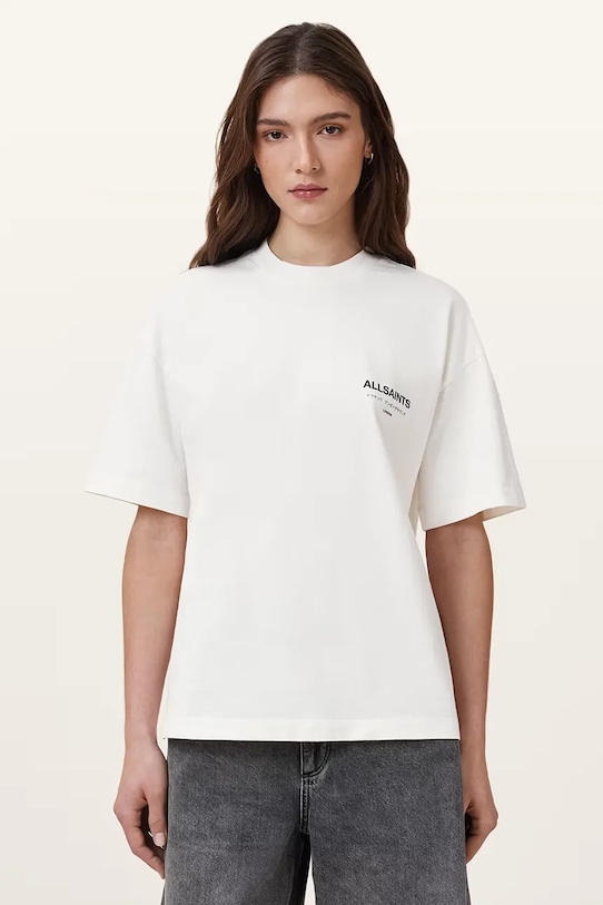 AllSaints t-shirt bawełniany nadruk biały W202JC