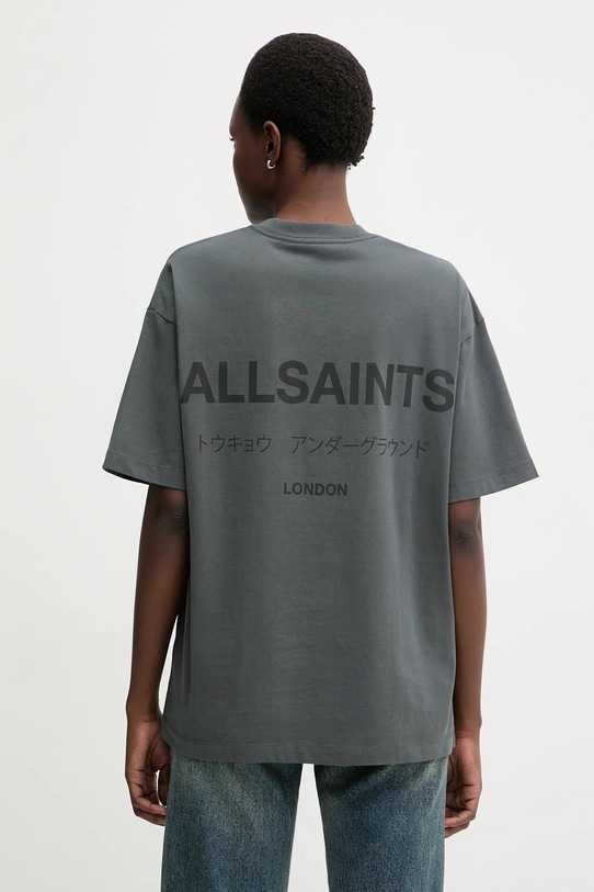 Bavlnené tričko AllSaints relaxed sivá W202JC