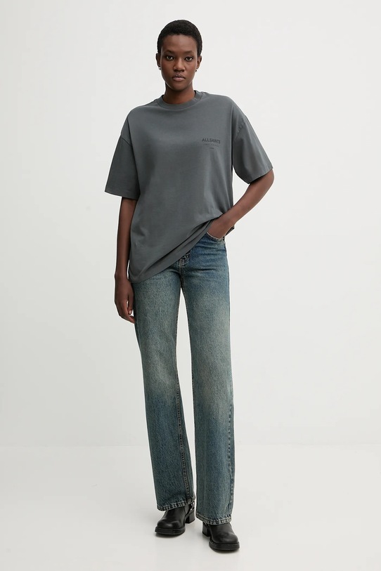 Bavlnené tričko AllSaints W202JC sivá AW25