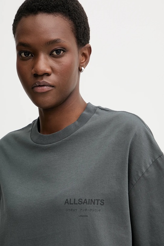 Bavlnené tričko AllSaints sivá W202JC