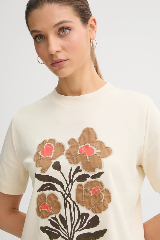 United Colors of Benetton t-shirt bawełniany beżowy 3DCJD10B5