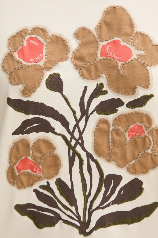 United Colors of Benetton t-shirt bawełniany 3DCJD10B5 beżowy