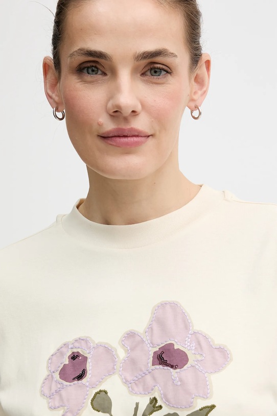 United Colors of Benetton tricou din bumbac bej 3DCJD10B5