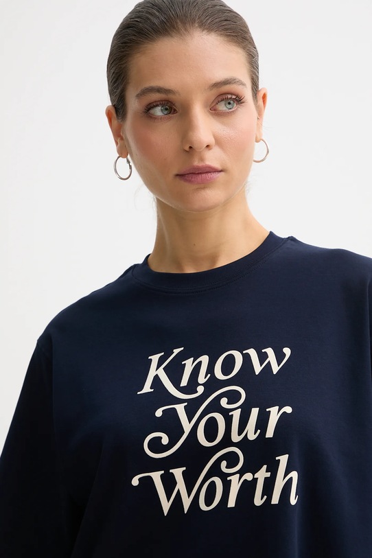 United Colors of Benetton t-shirt bawełniany granatowy 3DCJD10B9