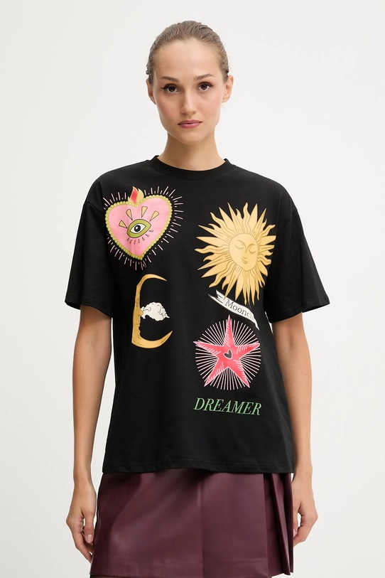 Never Fully Dressed t-shirt bawełniany nadruk czarny NFDTO1988