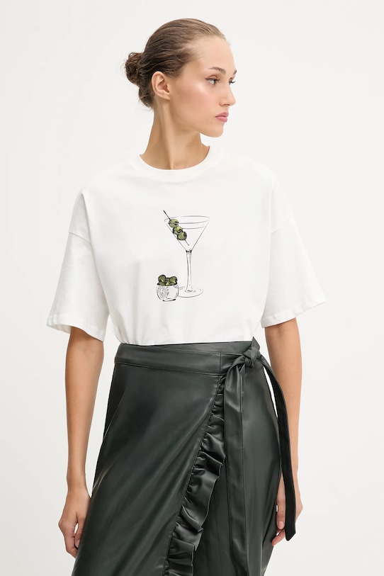 Never Fully Dressed t-shirt bawełniany nadruk biały NFDTO1605