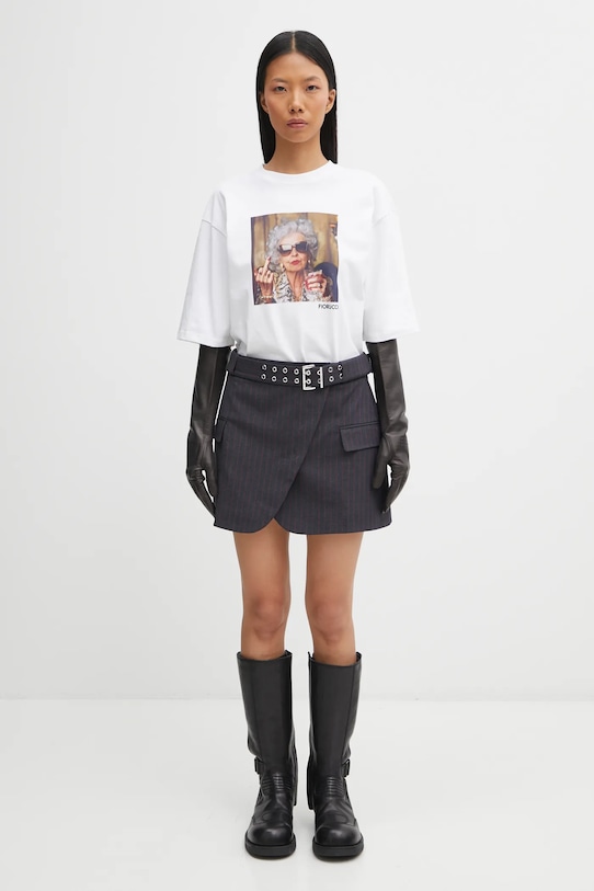 Fiorucci t-shirt bawełniany Oldies but Goldies Print Relaxed Fit W25FWJTS004CJ01WH04 biały