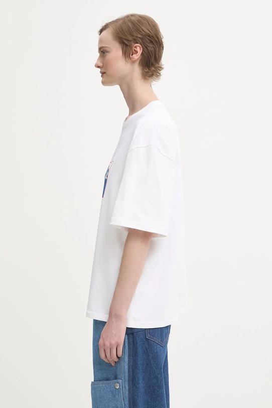 Fiorucci tricou din bumbac Winter Waterskiing Print Boxy W25FWJTS003CJ01WH01 alb AW25