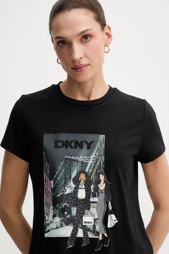 Dkny t-shirt KNIT TOPS czarny P5MOHWNA