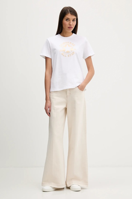 Converse t-shirt bawełniany CVW5T845 biały AW25