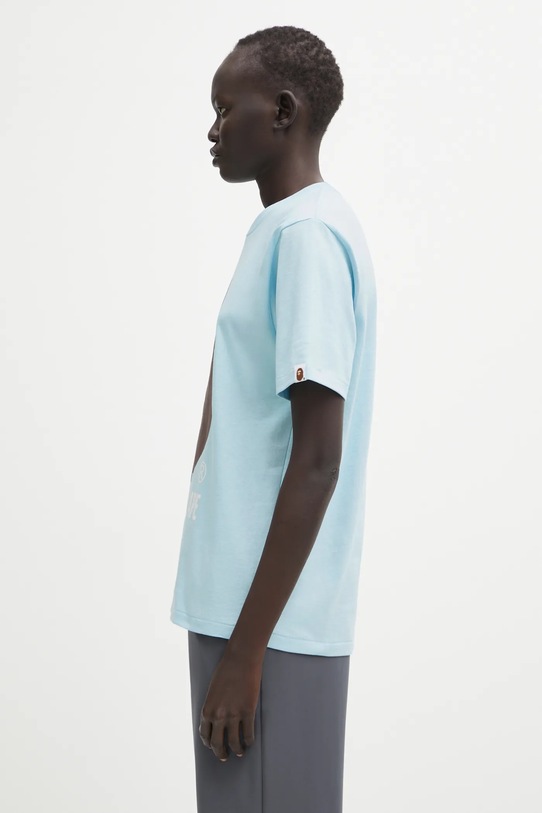 Βαμβακερό μπλουζάκι A Bathing Ape 001TEL302002L μπλε AW25