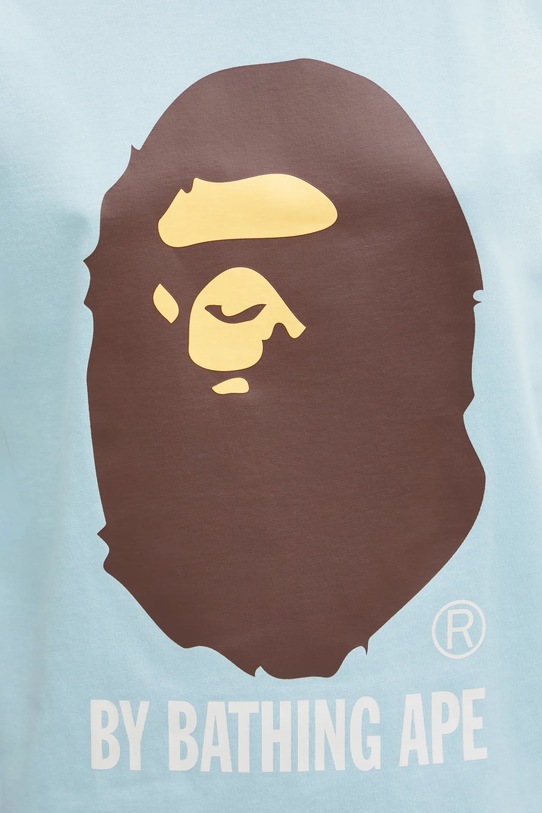 Βαμβακερό μπλουζάκι A Bathing Ape μπλε 001TEL302002L