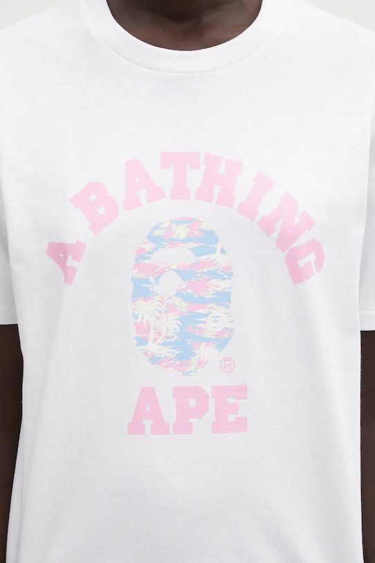 A Bathing Ape t-shirt bawełniany Palm Tree Camo biały 001TEL302025L