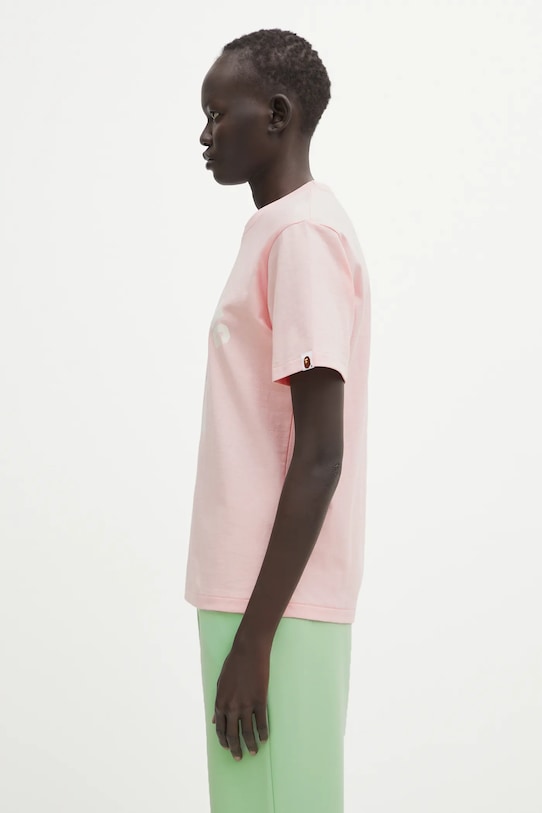 Βαμβακερό μπλουζάκι A Bathing Ape Palm Tree Camo 001TEL302025L ροζ AW25