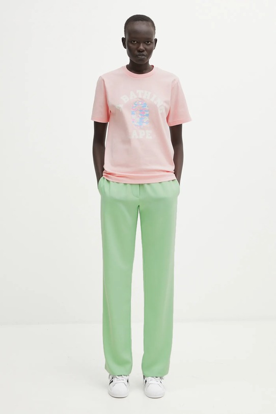 Βαμβακερό μπλουζάκι A Bathing Ape Palm Tree Camo ροζ 001TEL302025L