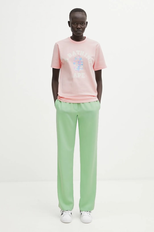 Βαμβακερό μπλουζάκι A Bathing Ape Palm Tree Camo ροζ 001TEL302025L