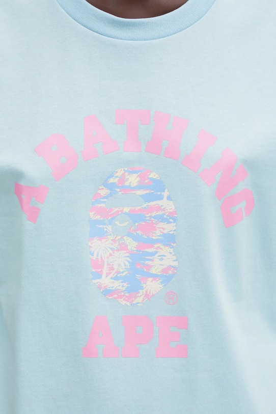 Βαμβακερό μπλουζάκι A Bathing Ape Palm Tree Camo μπλε 001TEL302025L