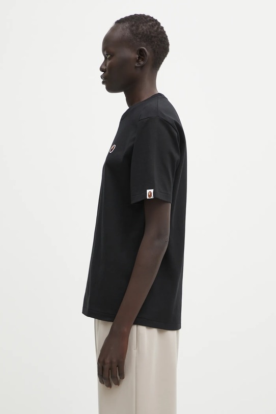 Βαμβακερό μπλουζάκι A Bathing Ape Ape Head One Point 001TEL302061L μαύρο AW25