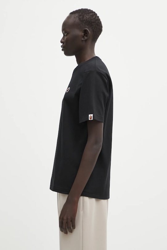 Βαμβακερό μπλουζάκι A Bathing Ape Ape Head One Point 001TEL302061L μαύρο AW25