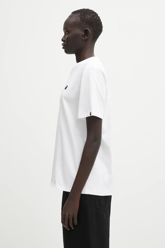 Βαμβακερό μπλουζάκι A Bathing Ape Ape Head One Point 001TEL302070L λευκό AW25