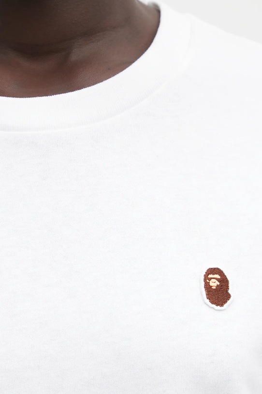 Βαμβακερό μπλουζάκι A Bathing Ape Ape Head One Point λευκό 001TEL302070L