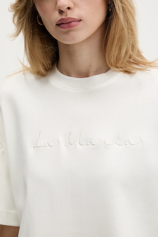 La Mania t-shirt bawełniany MARLO MARLO beżowy