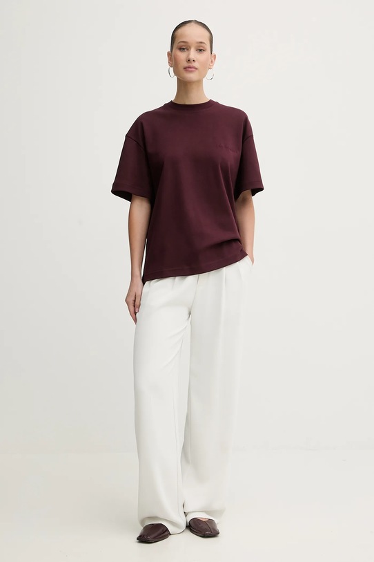 La Mania t-shirt bawełniany BABES BABES bordowy AW25