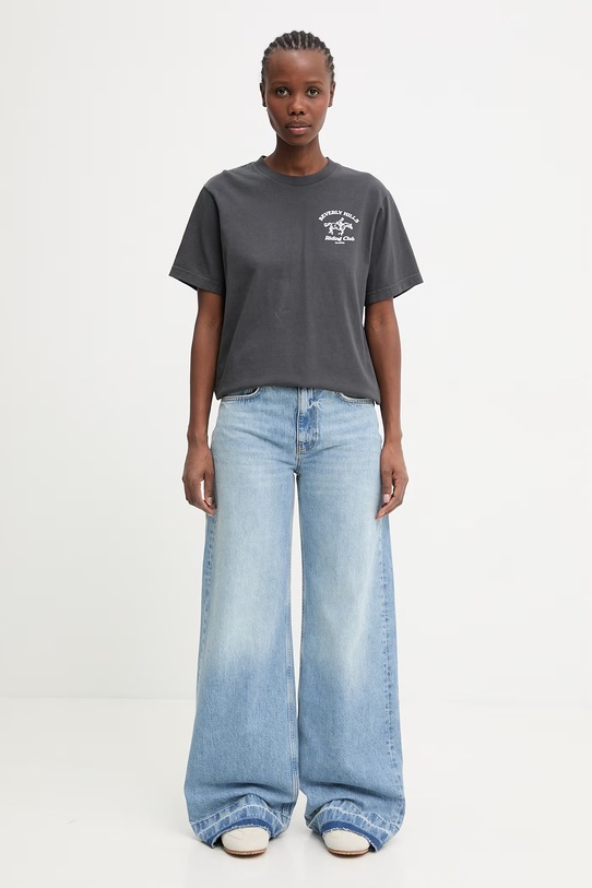 Sporty & Rich BH Riding Club t-shirt damski bawełniany TO04364255BA02 szary