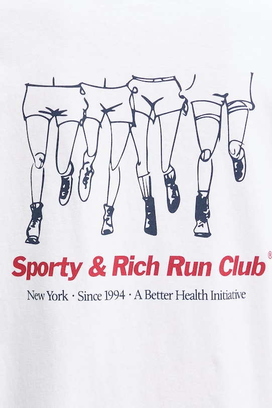Sporty & Rich Run Club tricou din bumbac pentru femei alb TO04364172WH01