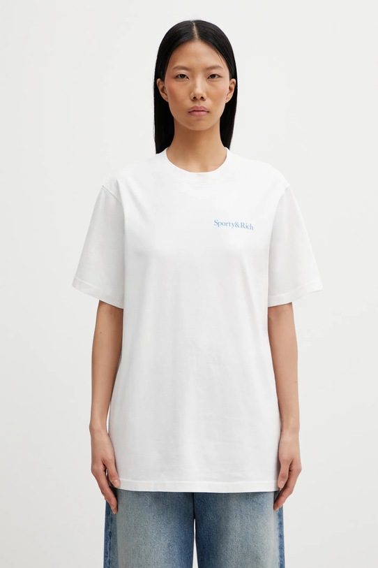 Odzież Sporty & Rich t-shirt bawełniany Health is Wealth TO04367300WH01 beżowy