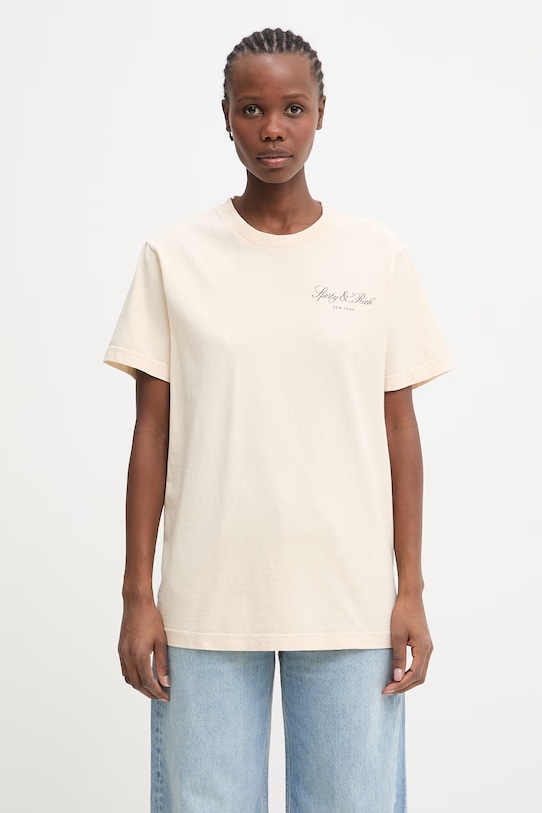 Sporty & Rich Vendome T-shirt cotton Women's beige TO04365232WH37