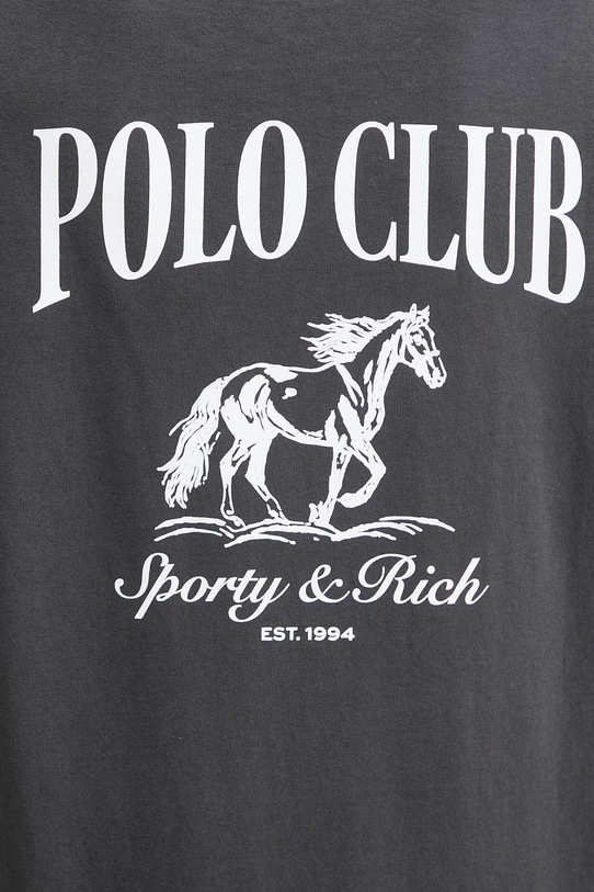 Sporty & Rich Stallion t-shirt bawełniany damski szary TO04365262BA02