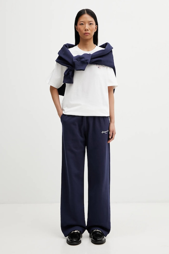 Sporty & Rich t-shirt bawełniany Nautical TO04363177WH01 beżowy