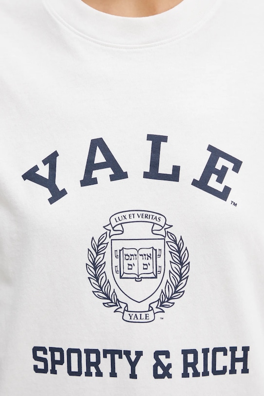 Sporty & Rich t-shirt bawełniany Veritas beżowy TO043611680WH01