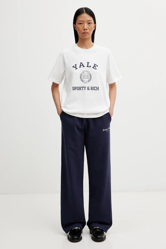 Sporty & Rich t-shirt bawełniany Veritas TO043611680WH01 beżowy