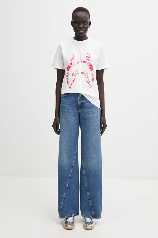 Pamučna majica A Bathing Ape ABC Camo Shark 1L30210008 bijela