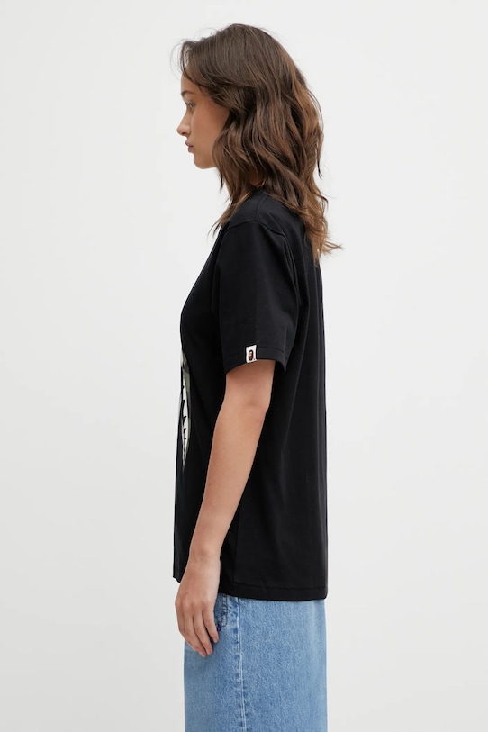A Bathing Ape t-shirt bawełniany 1st Camo Milo Shark 002TEL802015L czarny AW25