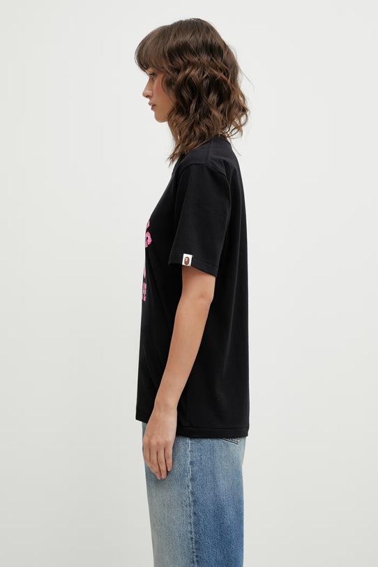 A Bathing Ape t-shirt bawełniany Camo College 001TEL802016L czarny AW25