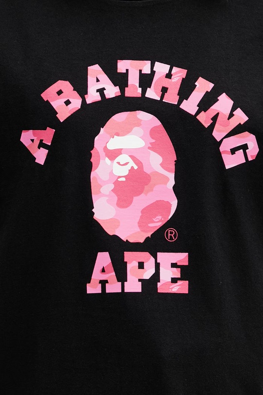 A Bathing Ape t-shirt bawełniany Camo College czarny 001TEL802016L