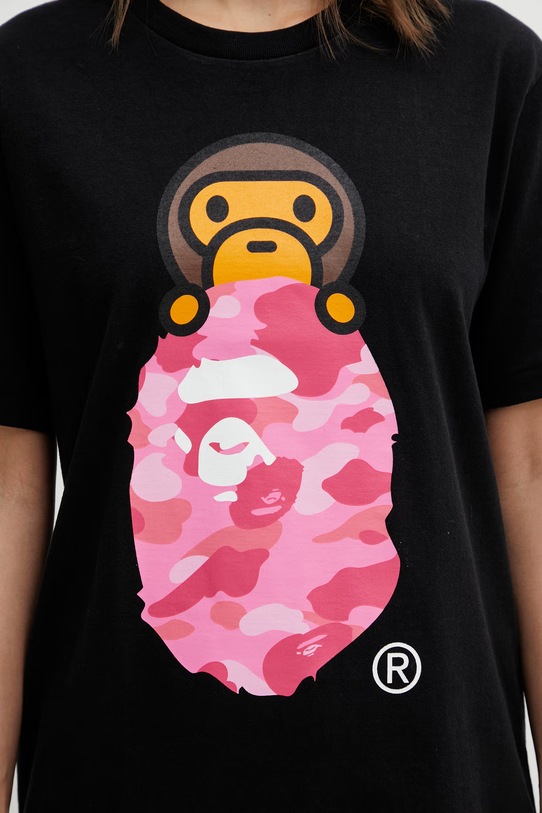 A Bathing Ape t-shirt bawełniany Color Camo Milo On Ape Head czarny 002TEL802017L