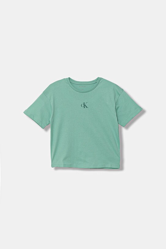 Detské bavlnené tričko Calvin Klein Jeans IG0IG02136.9BYA tyrkysová AW25