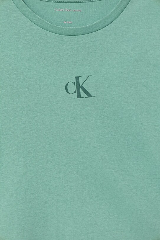 Detské bavlnené tričko Calvin Klein Jeans tyrkysová IG0IG02136.9BYA