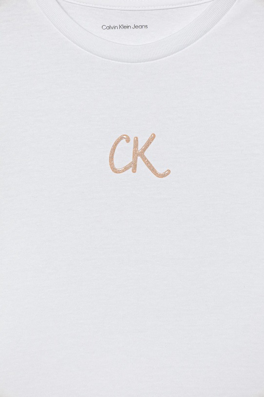 Дівчинка Дитяча бавовняна футболка Calvin Klein Jeans IG0IG02972.116.9BYA білий