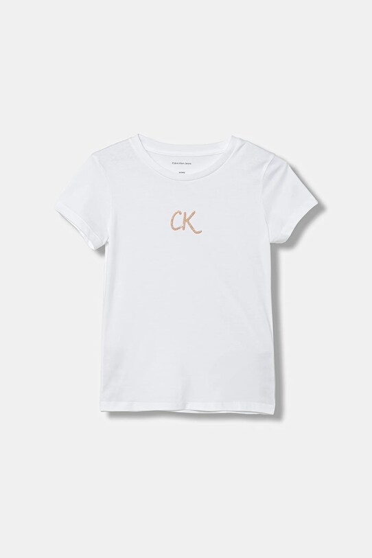 Calvin Klein Jeans t-shirt bawełniany dziecięcy nadruk biały IG0IG02972.128.176.9BYA