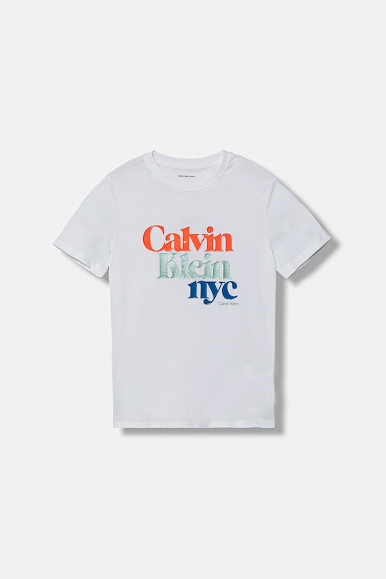 Calvin Klein Jeans tricou de bumbac pentru copii IG0IG02991.128.170.9BYA alb AW25
